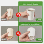 METAPRINT [500 Count] 12 oz Disposable Paper Coffee Cups, White Hot Paper Cups for Cafes, Bistros, Parties, and Events