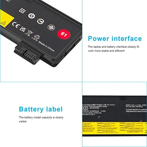 01AV423 01AV452 Laptop Battery Replacement for Lenovo ThinkPad T570 T580 T470 T480 P51S P52S TP25 A475 A485 01AV422 01AV424 01AV490 4X50M08810 SB10K97579 SB10K97580 SB10K97581 SB10K97597 - 11.4V 24Wh