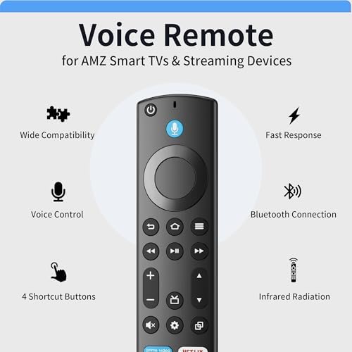 Replacement Voice Remote Control for Amazon FireOS Device, Insignia, Toshiba, Pioneer Smart TV, Fit for Fire TVs Stick, Stick Lite, and Stick Cube