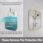 Shower Mirror Fogless for Shaving, Medium 8 in x 6 in Mirror for Wall Hanging, Frameless Portable Travel Camping Mirrors Shatterproof Handheld Locker Shave Mirror Makeup Plastic Anti Fog Free Bathroom
