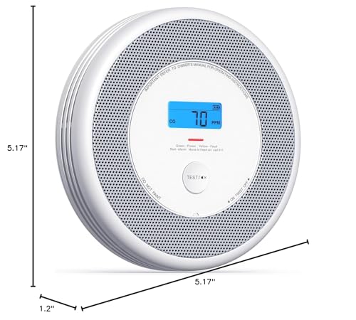 X-Sense Combination Smoke and Carbon Monoxide Detector with Voice Alerts, Smoke Detector Carbon Monoxide Detector Combo with Replaceable Battery, XP0A-SR, 1-Pack
