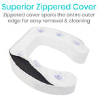 Vive Toilet Seat Cushion - Soft Padded Foam for Comfort, Support, and Pain Relief