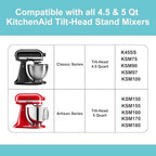IAGREEA 5 Quarts Stainless Steel Bowl Fits For KitchenAid 4.5-5 QT Tilt-Head Stand Mixer, 304 Mixer Bowl With Handle, Replacement Mixing Bowls, Heavy Duty, Large Capacity Dishwasher Safe, Easy Clean