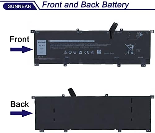 8N0T7 Laptop Battery Replacement for DELL XPS 15 9575 2-in-1 Precision 5530 2-in-1 Series15-9575-D2801TS D1805TS D2605TS D1605TS i5-8305G i7-8705G P73F P73F001 TMFYT 0TMFYT 08N0T7 75Wh