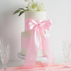 MEEDEE Pink Satin Ribbon Lux Double Faced Satin Ribbon 3 Inch Wide Pink Ribbon by 10 Yards Pink Silk Ribbon Light Pink Ribbon for Baby Shower, Christmas Tree Decoration, Flower Bouquet