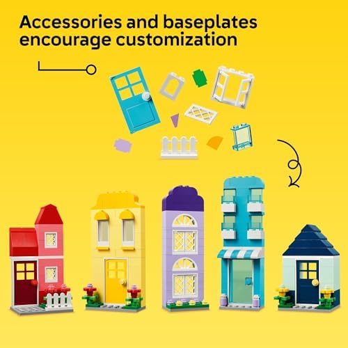 LEGO Classic Creative Houses Brick Building Set for Kids, Toy House Gift with Accessories and Doll Houses, Creative Toy for Young Builders, Boys and Girls Ages 4 and Up, 11035