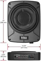 BOSS Audio Systems BAB10 Amplified Car Subwoofer - 1200 Watts Max Power, Low Profile, 10 Inch Subwoofer, Remote Subwoofer Control, Great for Vehicles That Need Bass But Have Limited Space