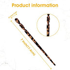 8 Pieces Acetate Hair Sticks Leopard Print Hair Pins, Tortoise Shell Hairpin Vintage Hair Chopsticks Retro Hairpins Disk, Hair Accessories for Women Girls