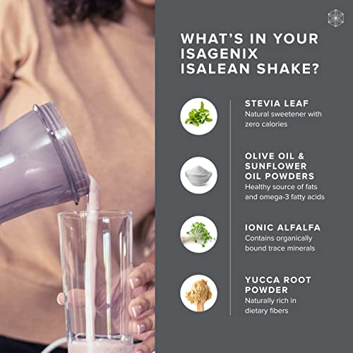 Isagenix IsaLean Shake - Meal Replacement Protein Shake Supports Healthy Weight & Muscle Growth - Protein Powder Enriched with 23 Vitamins - Strawberry Cream, 29.1 Oz (14 Servings)