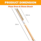 Pizza Oven Accessories Kit w/ 12 inch Pizza Peel, Pizza Oven Brush & Stone Scraper, 14 inch Pizza Cutter Rocker Blade - Tools & Supplies Set - Compatible with Outdoor Ooni, Gozney, Ninja, Solo Ovens