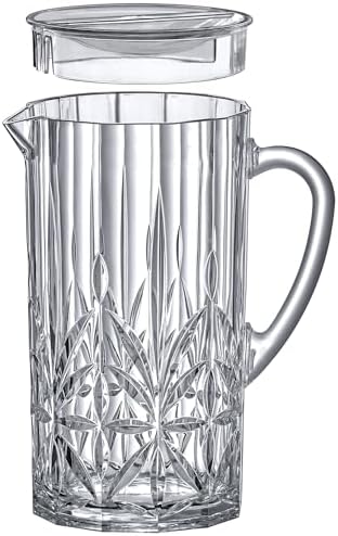 Amazing Abby - Stately - Acrylic Pitcher (80 oz), Clear Plastic Water Pitcher with Lid, Fridge Jug, BPA-Free, Shatter-Proof, Great for Iced Tea, Sangria, Lemonade, Juice, Milk, and More