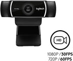 Logitech C922x Pro Stream Webcam Full 1080p HD Camera Background Replacement Technology for YouTube or Twitch Streaming (Renewed)