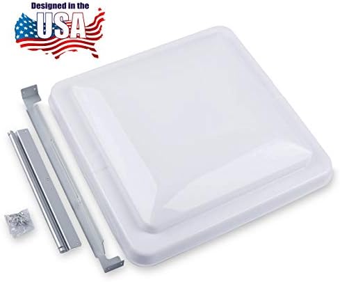 Camp'N 14 Inch Universal RV Roof Vent for Trailer, Camper, Motorhome - RV Vent Covers for Roof - OEM Lid Replacement (14 x 14 White 1-Pack)