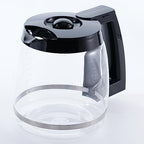 Replacement 12-Cup Glass Carafe, Compatible with Cuisinart Coffee Maker, Replaces DCC-1200PRC (Decorative Stainless-steel Handle)