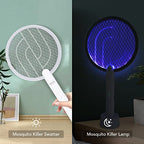 Bug Zapper, ZAPGEAR USB Rechargeable Electric Fly Swatter, 1200mAh with Charging Base, Home Night Lamp, 3000 Volt Mosquito Zapper, Indoor Mosquito Killer & Insect Killer Against Flies, Moths (Medium)