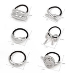 Hair Ties for Women, Sliver Metal Hair Cuffs Hair Accessories Elastic Hair Ties Ponytail Cuff Hair Bands for Both Thick Hair and Thin Hair