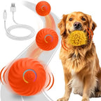 Interactive Dog Toys Ball, Self Rolling Dog Ball with Cover Anti-Chewer for Small/Medium/Large Puppy Pet Toys, Active Rolling Ball for Dogs Enrichment, Motion Activated Toys That Move its Own Orange