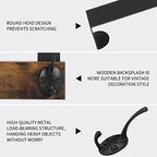 YINMIT Over The Door Hooks Heavy Duty, Vintage Wood Over Door Hanger Hook, Over The Door Coat Towel Rack for Hanging Towels, Clothes, Hats, Scarfs, Handbags, Back of Bathroom Door (Matte Black)