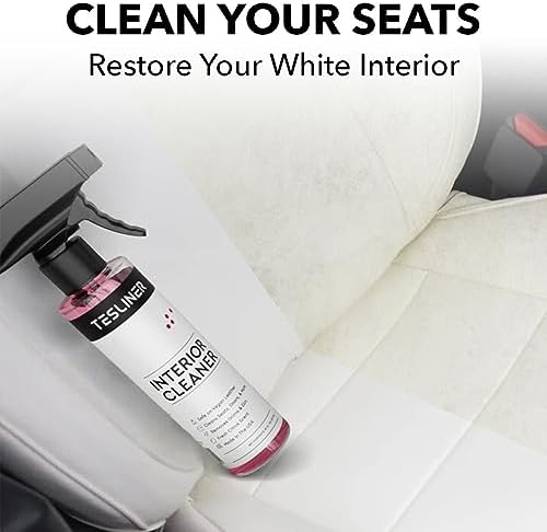Tesla Seat Cleaner & Stain Remover - Biodegradable, Safe on Black & White Vegan Leather, Interior Cleaning Products for Seats, Dash, Console | Tesla Model 3 Y S X Car Accessories for 2025