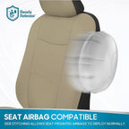 BDK PolyPro Car Seat Covers Full Set in Solid Beige, Front and Rear Split Bench Seat Covers for Cars, Easy to Install Car Seat Cover Set, Car Accessories for Auto Trucks Van SUV - Solid Beige