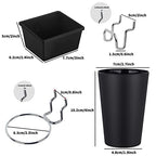 6 Sets Pegboard Bins Pegboard Cups with Hooks, Pegboard Hooks Assortment, Hooks for Pegboard Cup Holder for Organizing Accessories Tools Storage Office Workshop Garage Workbench Black