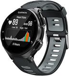 NotoCity Silicone Watch Band Replacement Solft Silicone Strap Compatible Forerunner 230/220/ 235/620/ 630/ 735XT/ Approach S20/ S5/ S6-Black Gray