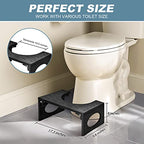 BQYPOWER Toilet Stool, Bamboo 8 Inch Toilet Potty Stool, Foldable Bathroom Poop Stool with Non-Slip Mat for Adults Children…