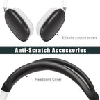 MOSISO Smart Hard Case Compatible with AirPods Max Supports Sleep Mode, Organizer Portable Travel Cover Storage Bag with Silicone Earpad & Headband Cover Anti-Scratch Accessories, Black