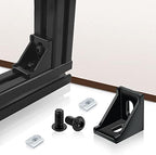 20 Set Black 4040 Series Aluminum Extrusion Profile Connector, Includes 1pc Wrench, 20pcs 3540 Corner Bracket, 40pcs M8 T-Slot Sliding Nuts and Hex Screw Bolt for 20S Aluminum Rail Accessories