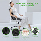 Deep U Tailbone Pain Relief Seat Cushion for Long Sitting on Office Chair, Wheelchair, Car Seat, Home Seat - Slope Curve Hemorrhoids Pillow for Hip, Tailbone, Coccyx, Sciatica Pain-Black/Gray