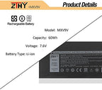 ZTHY MXV9V Laptop Battery Replacement for Dell Latitude 5300 5310 7300 7400, Latitude 5300/5310 2-in-1, Inspiron 7300/7306 2-in-1 Black Series P96G P97G P99G P100G 5VC2M 829MX 0829MX 7.6V 60Wh 4-Cell