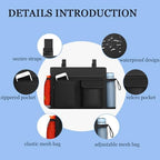 Electric Scooter Bag Wheelchair Bag, Scooter Storage Bag with 15-Inch Laptop Pocket and Cup Holders, Durable Basket for Scooter, Wheelchair and Bike, Mobility Scooter Accessories for Adults (Black)