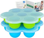 GOKCEN's Silicone Egg Bite Molds [2 Pack] Instant Pot Accessories - Fit Instant Pot 5,6,8 qt Pressure Cooker - Food Freezer Tray with Lid - Reusable Storage Container (Blue & Green - Egg Bite Mold)