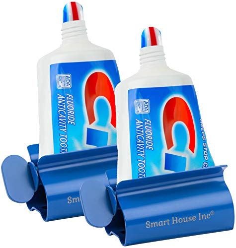 Toothpaste Squeezer Tube Roller Stainless Steel Tube Squeezer Rollers, Saves Toothpaste, Creams, Puts an end to Waste (Blue)