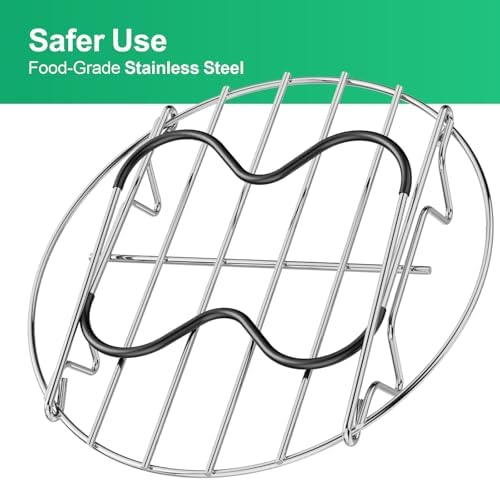 GSlife Instant Pot Steamer Rack with Silicone Handle - Stainless Steel Instant Pot Accessories, Steam Rack for 6, 8 Qt Pressure Cooker, Cooking Cooling Steaming Baking Rack 7.7'', 2 Pack