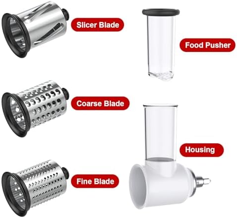 Slicer Shredder Attachment for KitchenAid Stand Mixer, Cheese Grater Attachment for Kitchenaid, Vegetable Salad Maker Accessories with 3 Blades, As Kitchen Aid Mixer Accessories by InnoMoon
