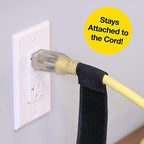Selfie Straps by Wrap-It Storage, 12-inch (8-Pack), Black - Stretchy Hook and Loop Cord Organizer that Stays Attached to Cord for Electrical Cable Management and Organization