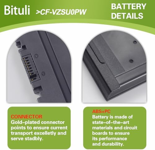 CF-VZSU0PW CF-VZSU0PR,Battery Replacement Pack for PANASONIC TOUGHBOOK CF54 CF-54 Mk1 Series 54 Gloved Multi Touch 54 Prime 11.1V 46Wh 4200mAh