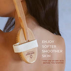 Zen Me Premium Vegan Bristle Brush, Exfoliating Brush with Firm Natural Bristles for Cellulite and Lymphatic, Body Scrub Brush for Experienced Users, with Detox eBook Gift, (Set of 3)