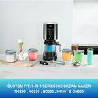 for Ninja Creami Pints and Lids-4 Pack, 16OZ Container Compatible with NC299AMZ & NC300s Series Ice Cream Makers, Extra Cups Replacement for Ninja Creamy Containers Airtight Anti-slip Dishwasher Safe