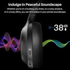 TOZO HT2 Hybrid Active Noise Cancelling Headphones, Wireless Over Ear Bluetooth Headphones, HT2 Replacement Ear Pads Black