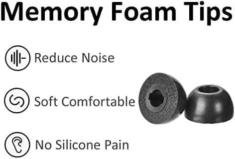 for Soundcore Space A40 P3i P20i P30i P40i Ear Tips Kit Memory Foam Double Flange Replacement Eartips Earbuds Fit in Case Compatible with Soundcore Sport X10 X20 Life A1 Black 9 Pairs