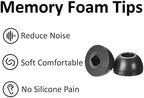 for Soundcore Space A40 P3i P20i P30i P40i Ear Tips Kit Memory Foam Double Flange Replacement Eartips Earbuds Fit in Case Compatible with Soundcore Sport X10 X20 Life A1 Black 9 Pairs
