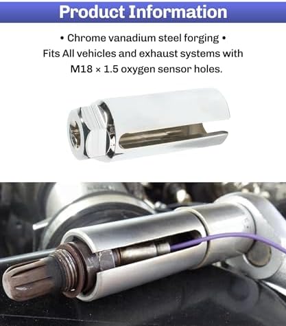 O2 Sensor Socket,Automotive Tool Oxygen Sensor Socket Set Wrench Remover Tool and Thread Chaser Set,Car Accessories O2 Oxygen Sensor Socket Set for Removing and Install Oxygen Sensors