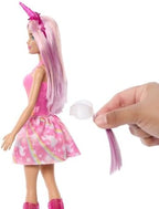 Barbie Unicorn Doll with Pink Fantasy Hair, Colorful Outfit & Unicorn-Themed Accessories