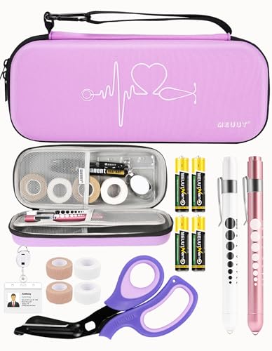 MEUUT 15 pcs Stethoscope Case Kit, Perfect Nurse Gift Include Stethoscope Case, Medical Scissors, Penlights with Batteries, Bandage Wraps, Badge Holders for Nurse Accessories for Work