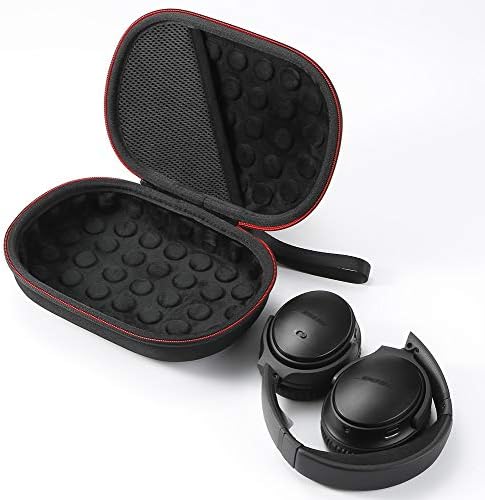 Hard Case for Bose QuietComfort 35 (Series II), QC35, QC25, QC15 Wireless Headphones Accessories. Travel Carrying Storage Bag - Black(Black Lining)