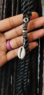 Cowrie Shell Loc Jewelry, Copper Wire Wrapped Dreadlock Jewelry, Beads For Braids, Locs, And Twists, Handmade Hair Accessories (Silver)