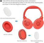 TOZO HT2 Hybrid Active Noise Cancelling Headphones, Wireless Over Ear Bluetooth Headphones, + HT2 Replacement Ear Pads
