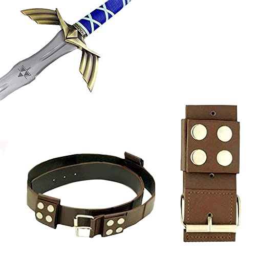 Legend of Zelda FULL TANG Carbon Steel Master Sword SHARPENED Skyward Limited Edition Deluxe w Belt, 14-Blue-BRB